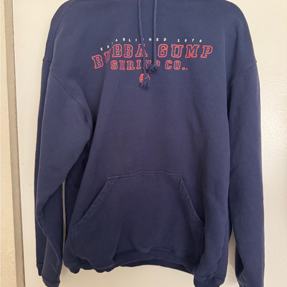 EUC Bubba Gump Shrimp Co San Francisco Hoodie Sweatshirt Blue Size Large